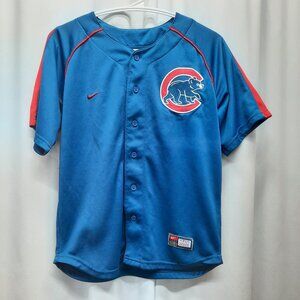 Nike Chicago Cubs Youth Jersey M (12/14) Blue MLB Baseball Walking Bear Logo